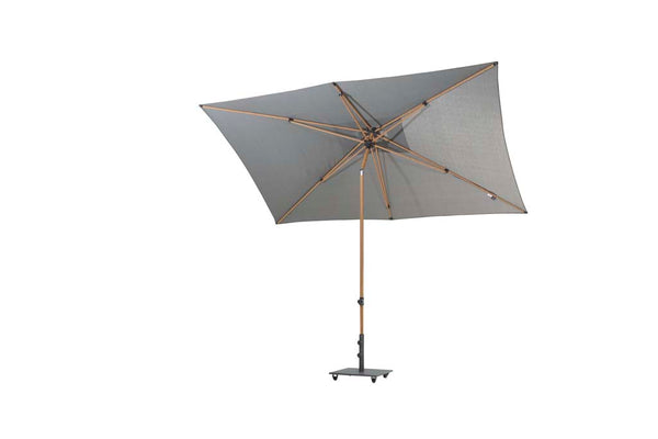Azzurro middenstok parasol 200x300 cm frame woodlook doek charcoal