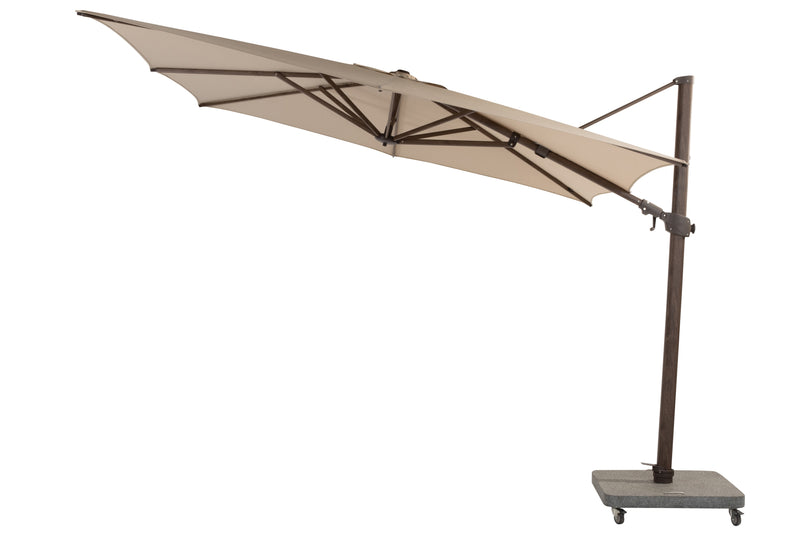 4SO Siesta premium zweefparasol 300x300 cm frame wenge doek beach