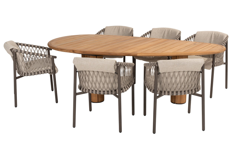 4 Seasons Outdoor 7-delige diningset Corsica 240 cm + Allora diningchair terre