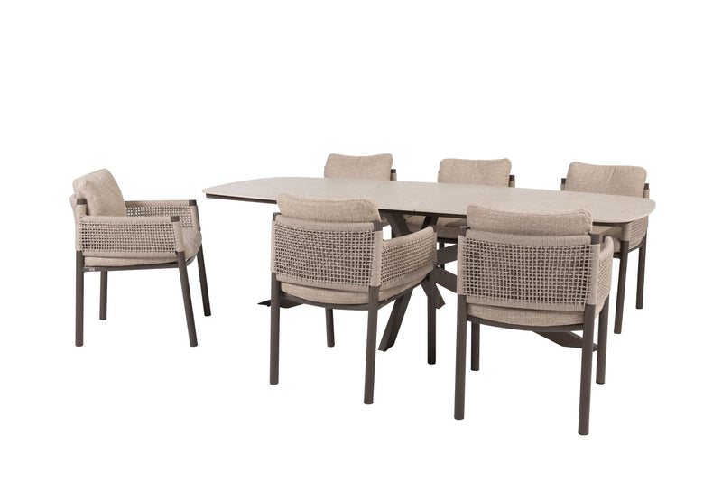 4 Seasons Outdoor 7-delige diningset Prado 240 cm keramiek + Savanne