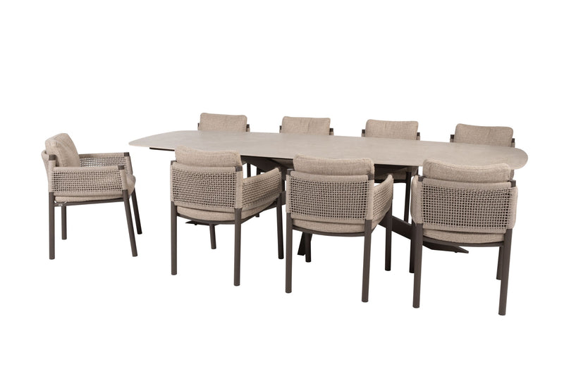 4 Seasons Outdoor 9-delige diningset Prado 300 cm keramiek + Savanne