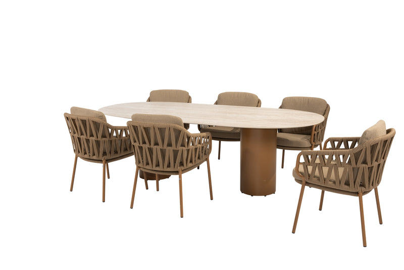 4 Seasons Outdoor 7-delige diningset Colorado 240 cm + Biarritz