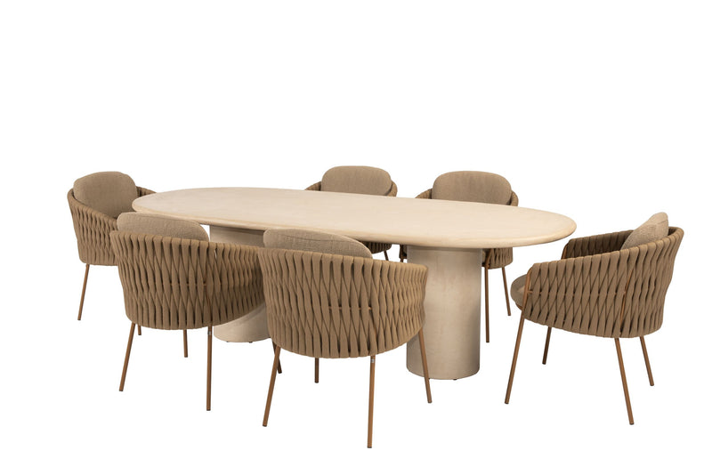 4 Seasons Outdoor 7-delige diningset Hampton 240 cm + Molina