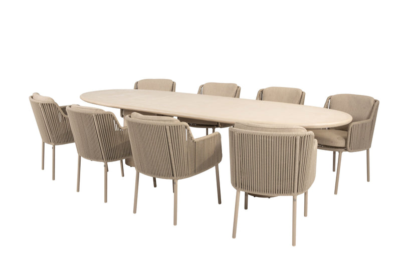 4 Seasons Outdoor 9-delige diningset Hampton 300 cm + Bernini latte