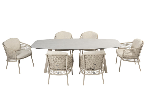 4 Seasons Outdoor 7-delige diningset Puccini + Manolo latte