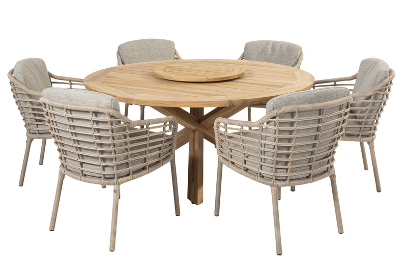 4 Seasons Outdoor 7-delige diningset Como + Prado 160 cm ø