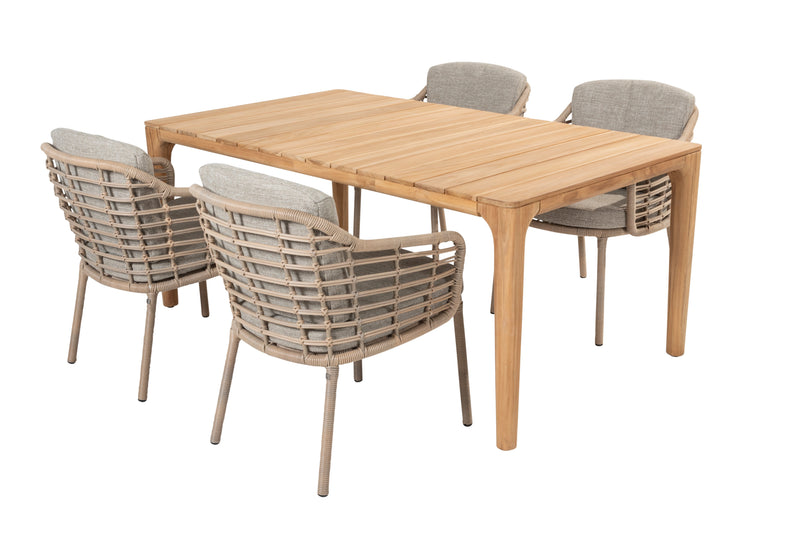 4 Seasons Outdoor 5-delige diningset Como + Liam 180 cm