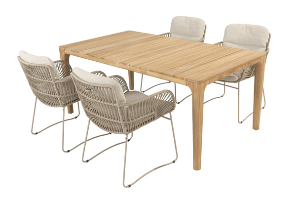 4 Seasons Outdoor 5-delige diningset Murcia Latte + Liam 180 cm