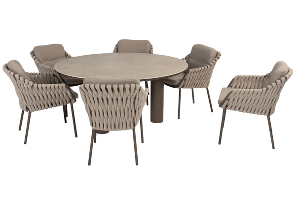 4 Seasons Outdoor 7-delige diningset Arizona table round + Montera dining