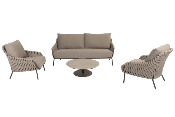 4 Seasons Outdoor Montera 4-delige loungeset incl.Boaz salontafel 80 ⌀