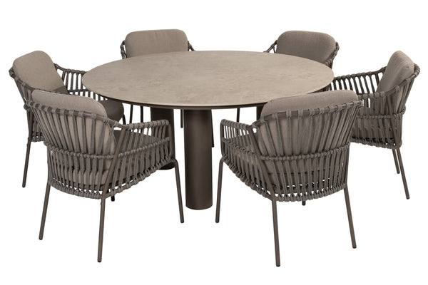 4 Seasons Outdoor 7-delige diningset Arizona table round + Capalbio dining