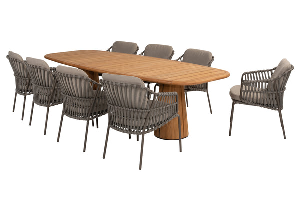 4 Seasons Outdoor 9-delige diningset Capri barrel 280 cm + Capalbio dining