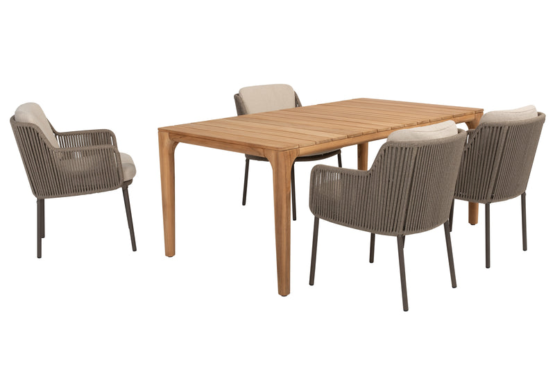 4 Seasons Outdoor 5-delige diningset Liam 180 cm + Bernini dining