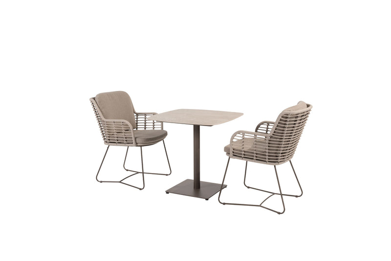 4 Seasons Outdoor 3-delige diningset Vermont terre + Fabrice terre