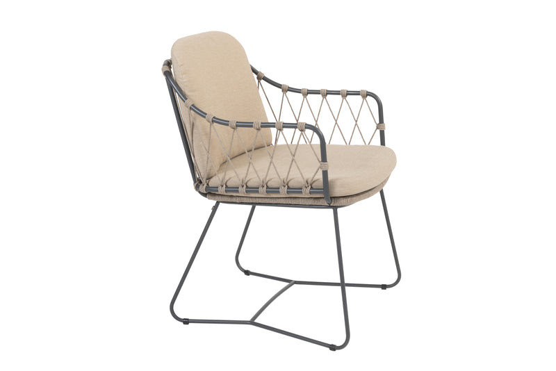Taste by 4SO Prego diningchair antraciet/taupe inclusief kussens