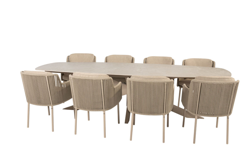 4 Seasons Outdoor 9-delige diningset Prado 300 cm keramiek + Bernini latte