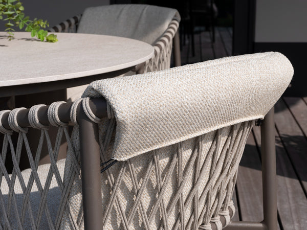 4 Seasons Outdoor 7-delige set Prado diningtable 160 cm ⌀ + Allora terre