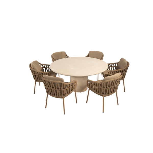 4 Seasons Outdoor 7-delige diningset Hampton 160 cm + Biarritz