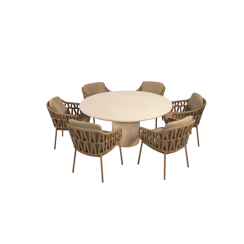 4 Seasons Outdoor 7-delige diningset Hampton 160 cm + Biarritz