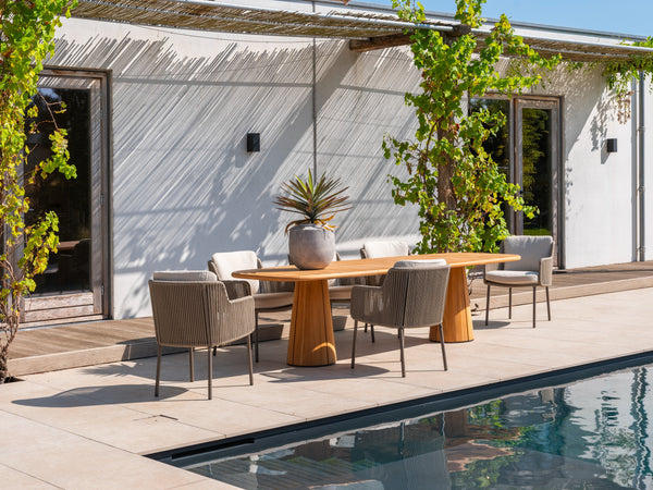 4 Seasons Outdoor 5-delige diningset Prado 130 cm ⌀ teak + Bernini dining