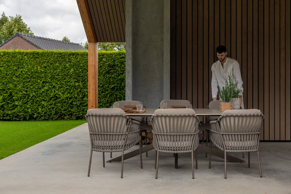 4 Seasons Outdoor 7-delige diningset Arizona table pebble + Capalbio dining