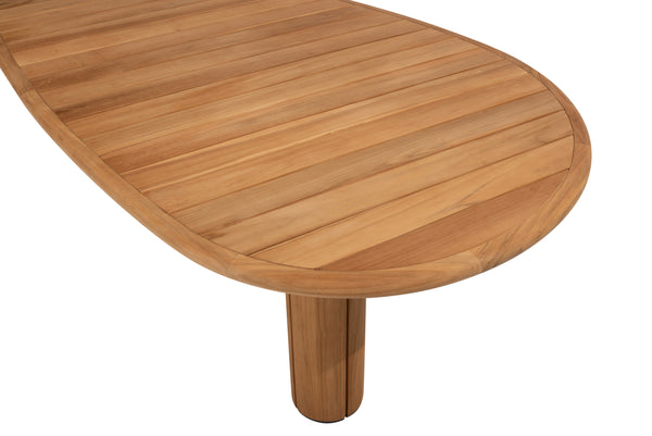 4 Seasons Outdoor tafel Corsica 240x130 cm kiezel-vorm teak
