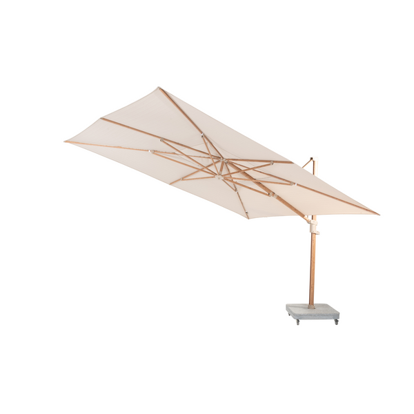 4SO Finca zweefparasol 400x300 cm frame woodlook doek sand