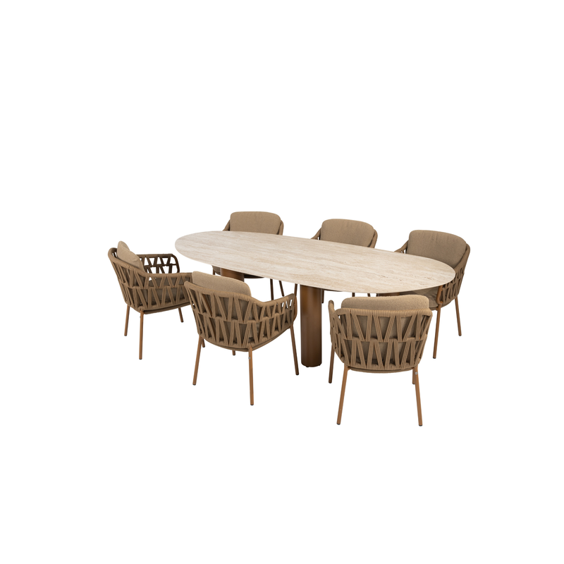 4 Seasons Outdoor 7-delige diningset Estate Mango + Biarritz