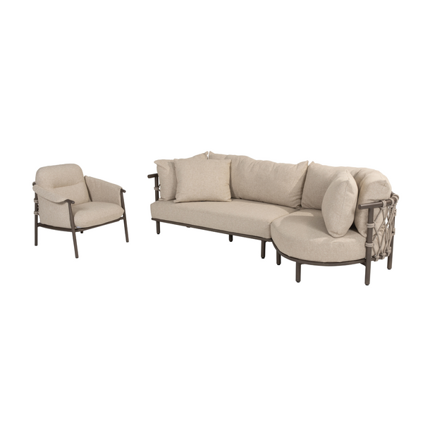 4 Seasons Outdoor Ezra 3-delige loungeset L Incl.loungechair