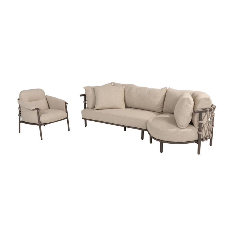 4 Seasons Outdoor Ezra 3-delige loungeset L Incl.loungechair