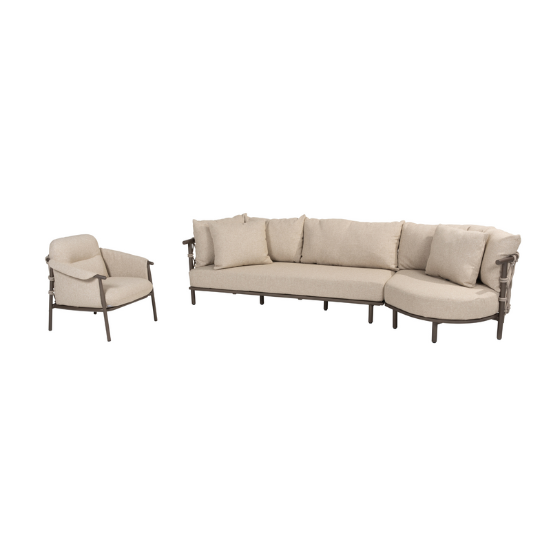 4 Seasons Outdoor Ezra 3-delige loungeset XL Incl.loungechair