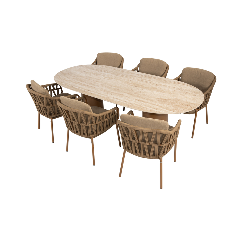 4 Seasons Outdoor 7-delige diningset Colorado 240 cm + Biarritz