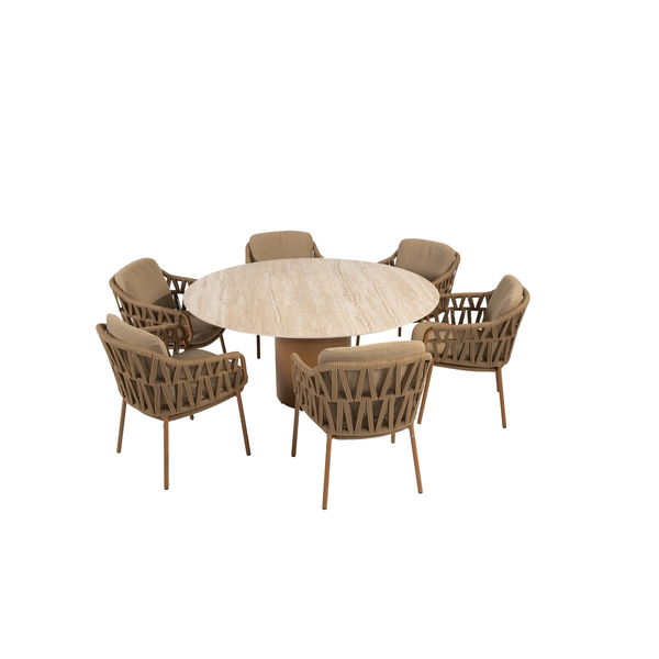 4 Seasons Outdoor 7-delige diningset Colorado 160 cm + Biarritz