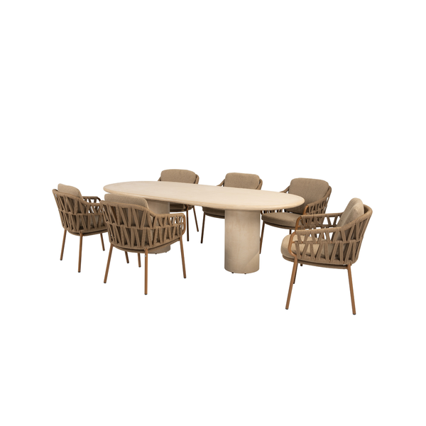 4 Seasons Outdoor 7-delige diningset Hampton 240 cm + Biarritz