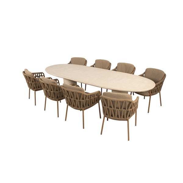 4 Seasons Outdoor 9-delige diningset Hampton 300 cm + Biarritz