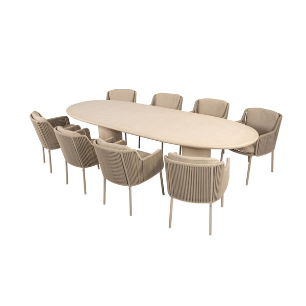4 Seasons Outdoor 9-delige diningset Hampton 300 cm + Bernini latte