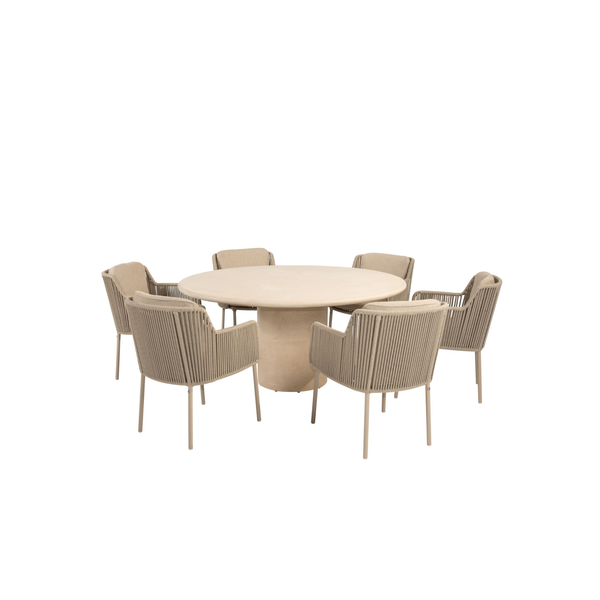 4 Seasons Outdoor 7-delige diningset Hampton 160 cm + Bernini latte