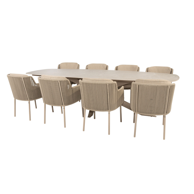 4 Seasons Outdoor 9-delige diningset Prado 300 cm keramiek + Bernini latte