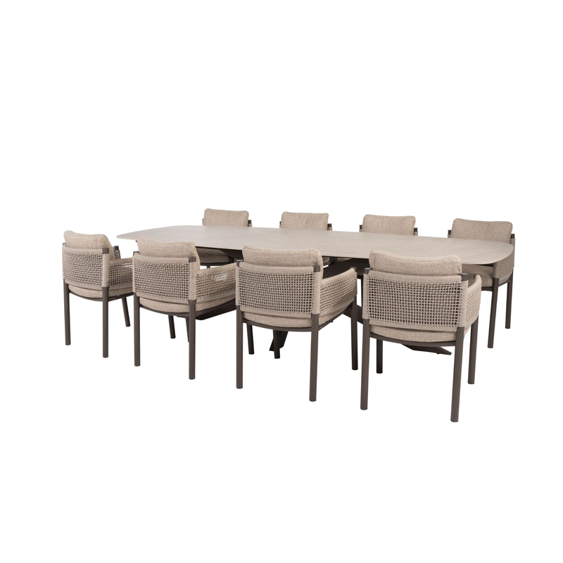 4 Seasons Outdoor 9-delige diningset Prado 300 cm keramiek + Savanne