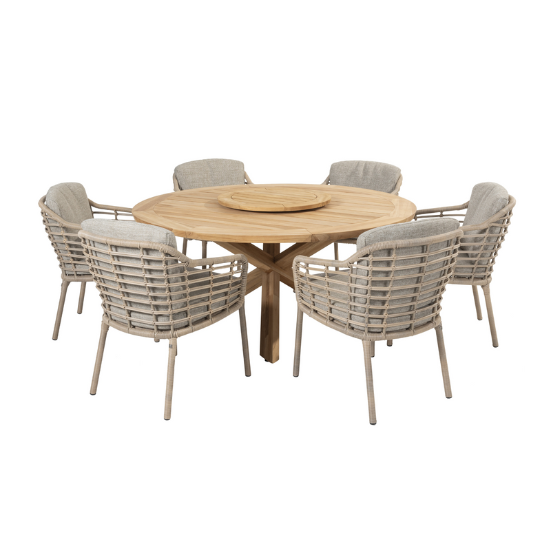 4 Seasons Outdoor 7-delige diningset Como + Prado 160 cm ø