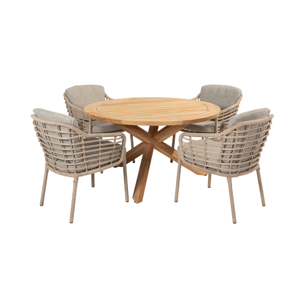 4 Seasons Outdoor 5-delige diningset Como + Prado 130 cm ø