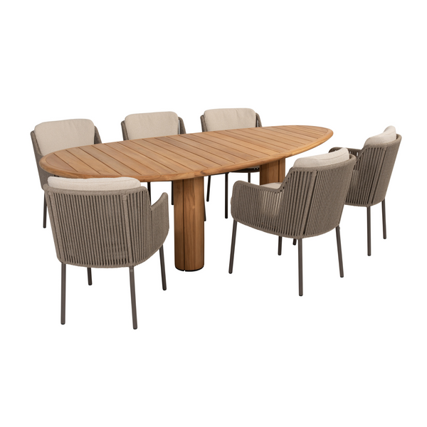 4 Seasons Outdoor 7-delige diningset Corsica tafel 240 cm + Bernini dining