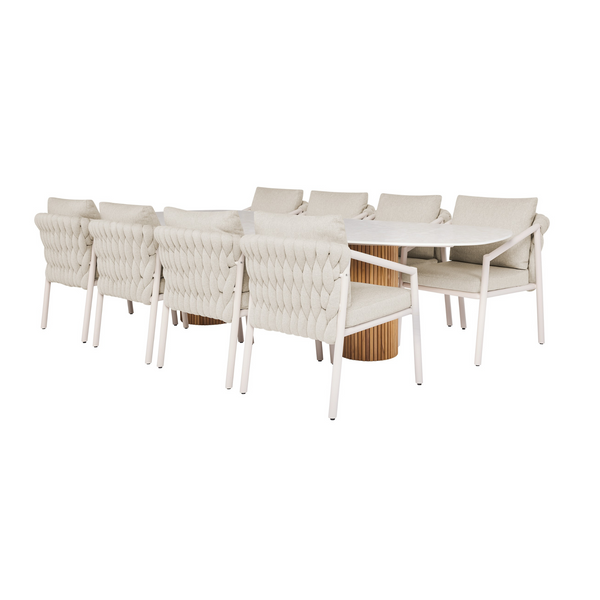 SUNS 9-delige diningset Omis tafel + Sato dining