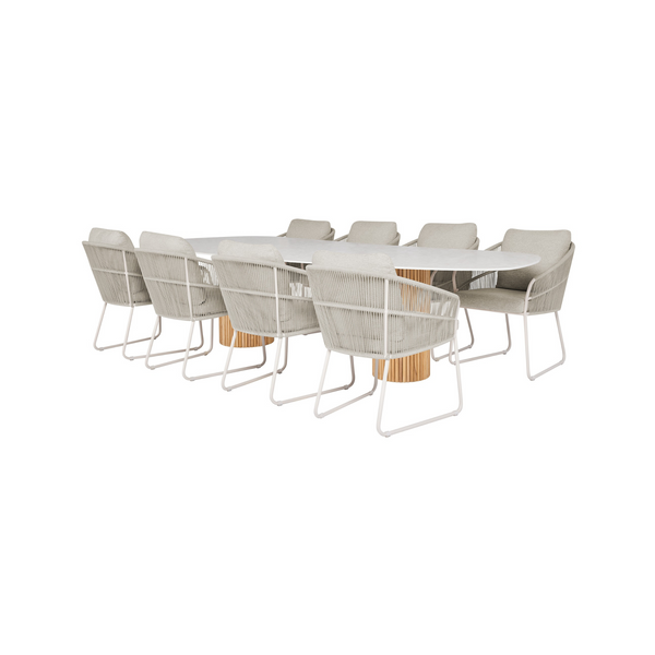 SUNS 9-delige diningset Omis tafel + Noli dining