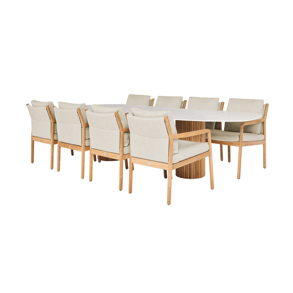 SUNS 9-delige diningset Omis tafel + Vittoria dining