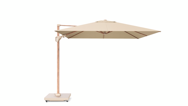 Challenger T2 zweefparasol 3x3m premium frame teak doek champagne