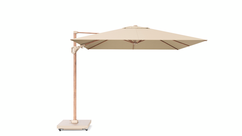 Challenger T2 zweefparasol 3x3m premium frame teak doek champagne