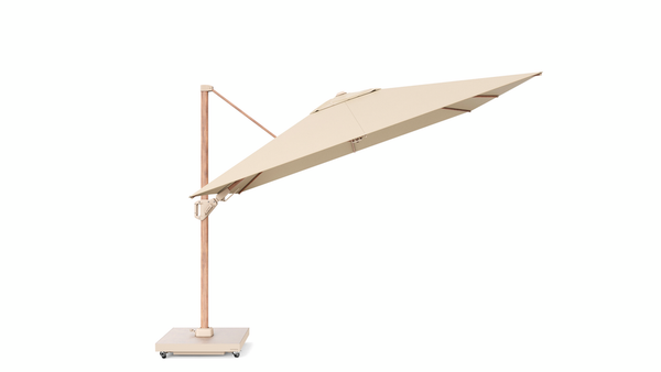 Challenger T2 zweefparasol 3x3m premium frame teak doek champagne