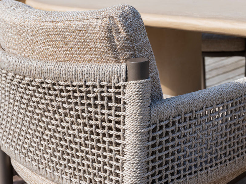 4 Seasons Outdoor 9-delige diningset Denia 290 cm keramiek + Savanne