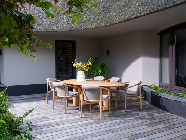 4 Seasons Outdoor 7-delige diningset Tess Corsica pebble